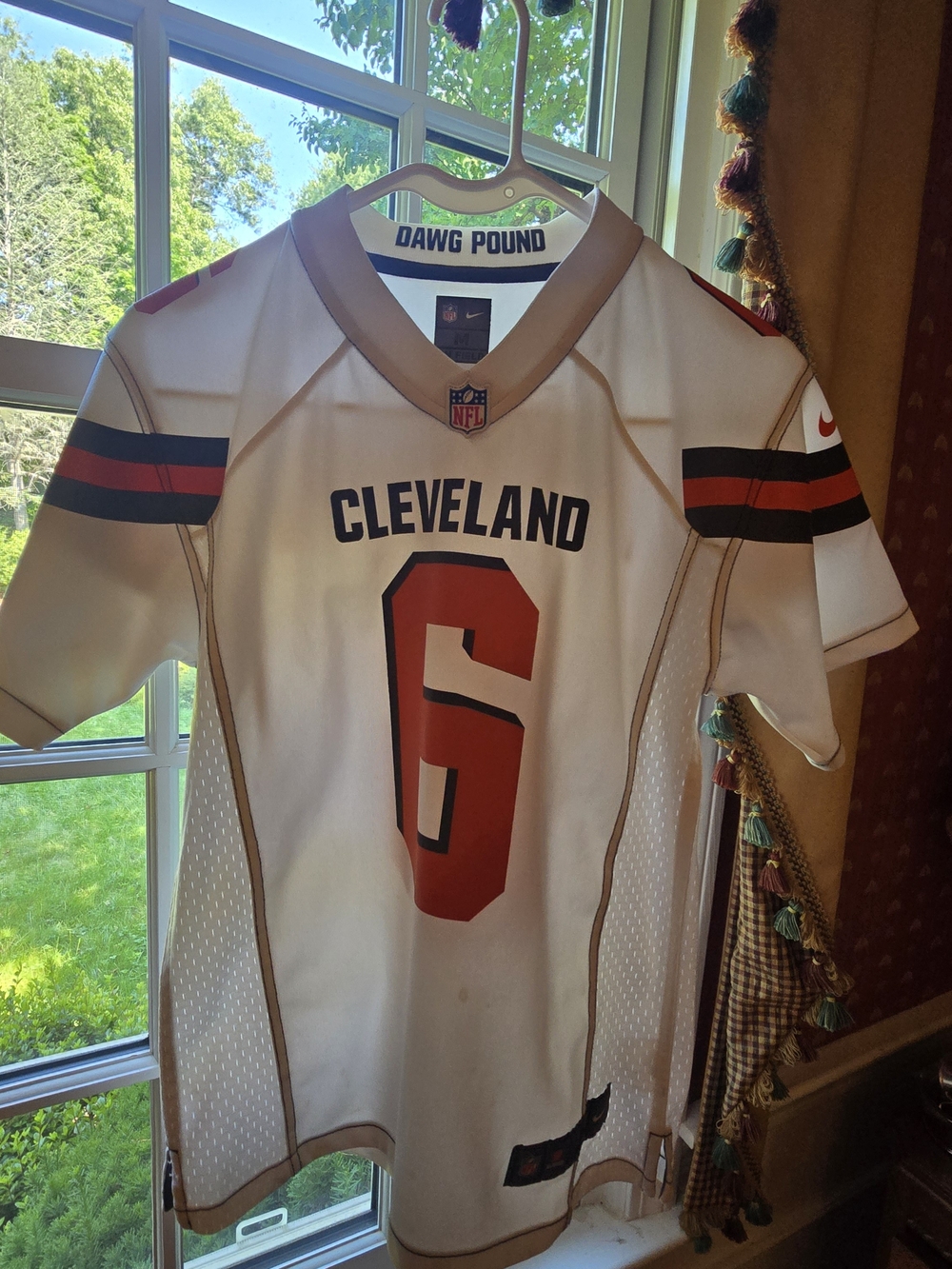 NFL White and Mayfield Brown Cleveland brown Dawg Pound Jersey